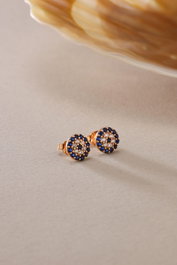 Heliophilia Silver Pendientes de Plata de Ley 925 en Oro Rosa y Azul Oscuro